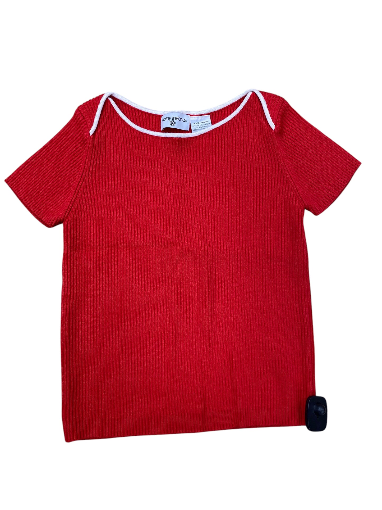 Top Short Sleeve By Kathy Ireland In Red & White, Size: L