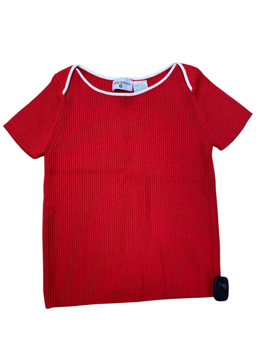 Top Short Sleeve By Kathy Ireland In Red & White, Size: L