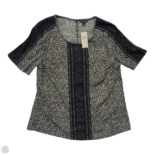 Top Short Sleeve By Ann Taylor In Black & White, Size: M