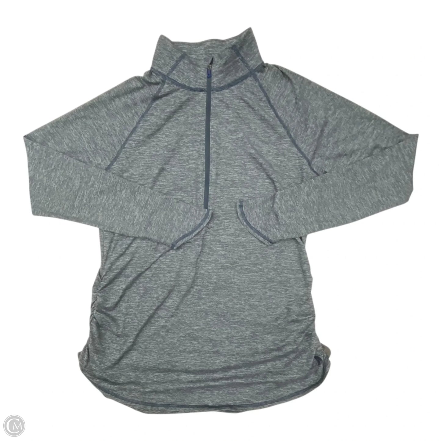 Athletic Top Long Sleeve Collar By The North Face In Blue, Size: Xl