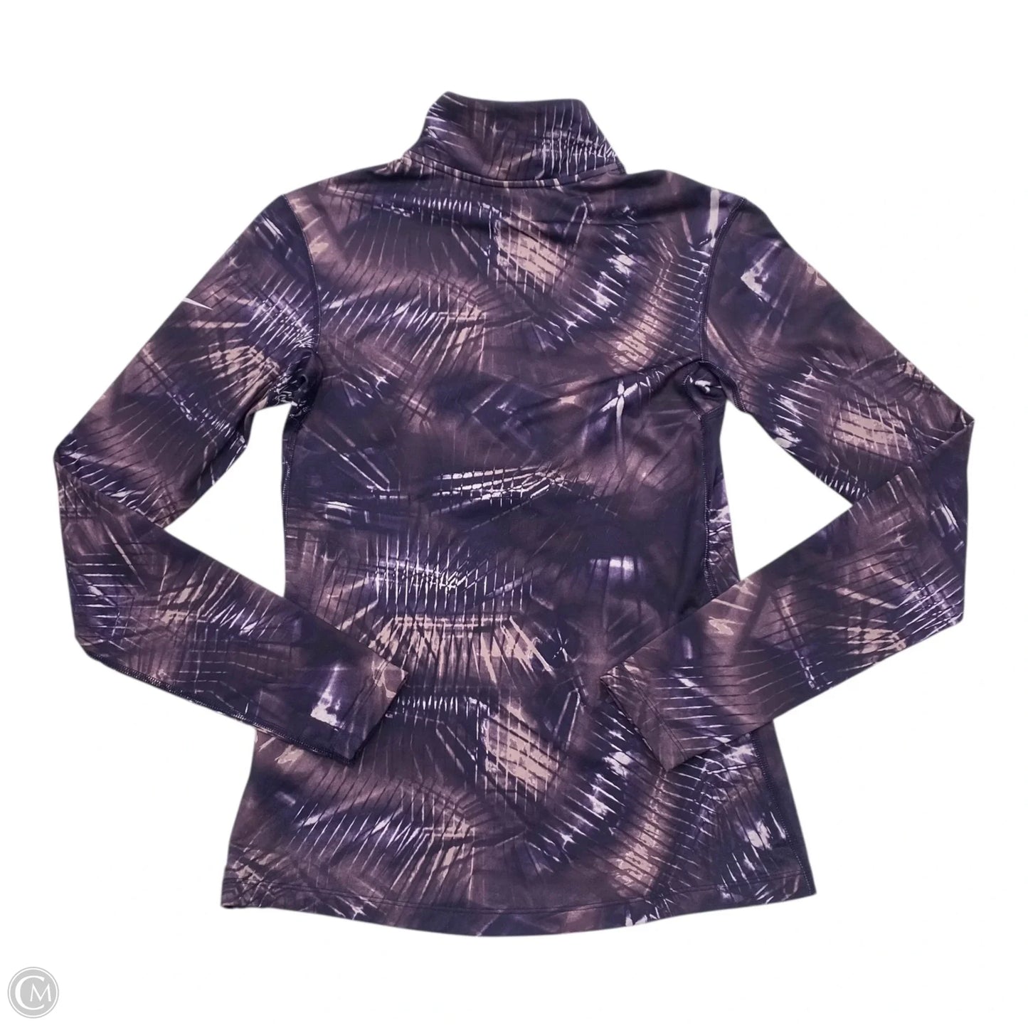 Athletic Top Long Sleeve Collar By Nike In Purple, Size: M