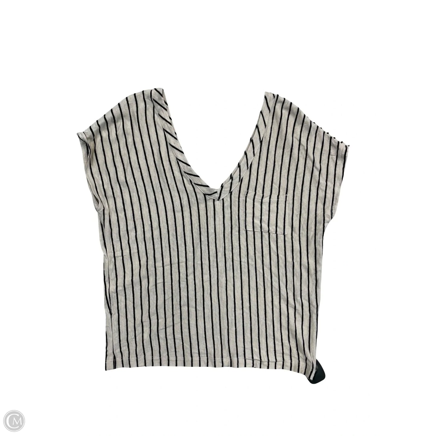 Top Short Sleeve By Chaser In Black & Cream, Size: Xs