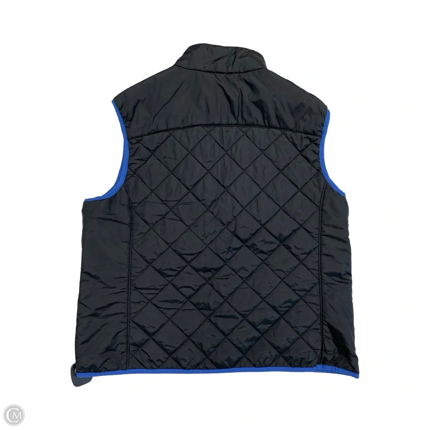Vest Puffer & Quilted By Lands End In Black & Blue, Size: L