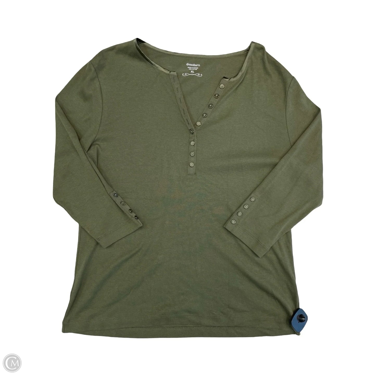 Top 3/4 Sleeve By Dressbarn In Green, Size: Xl