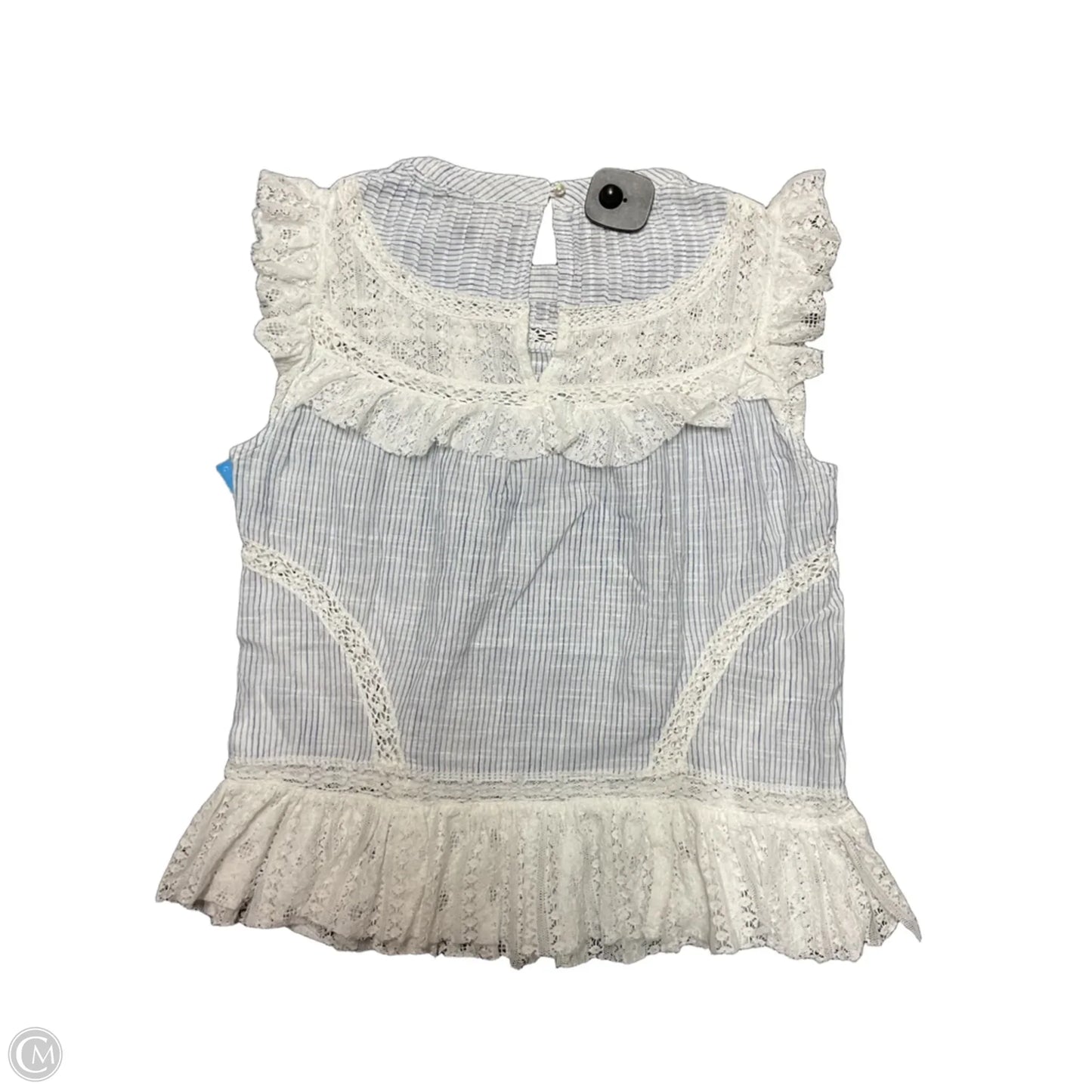 Top Sleeveless By Maeve In Blue & White, Size: S