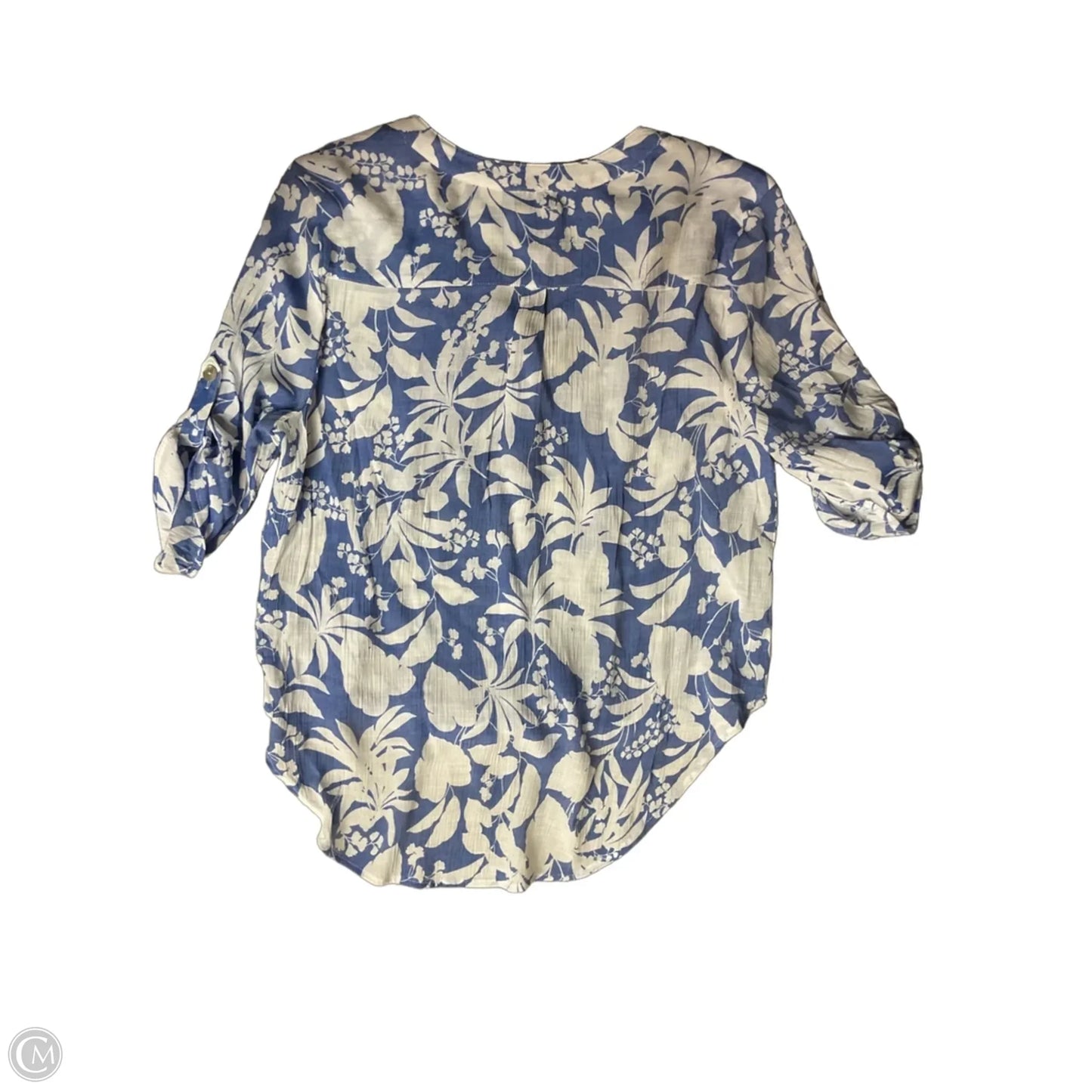 Top Short Sleeve By Ruby Rd In Blue & White, Size: Xl
