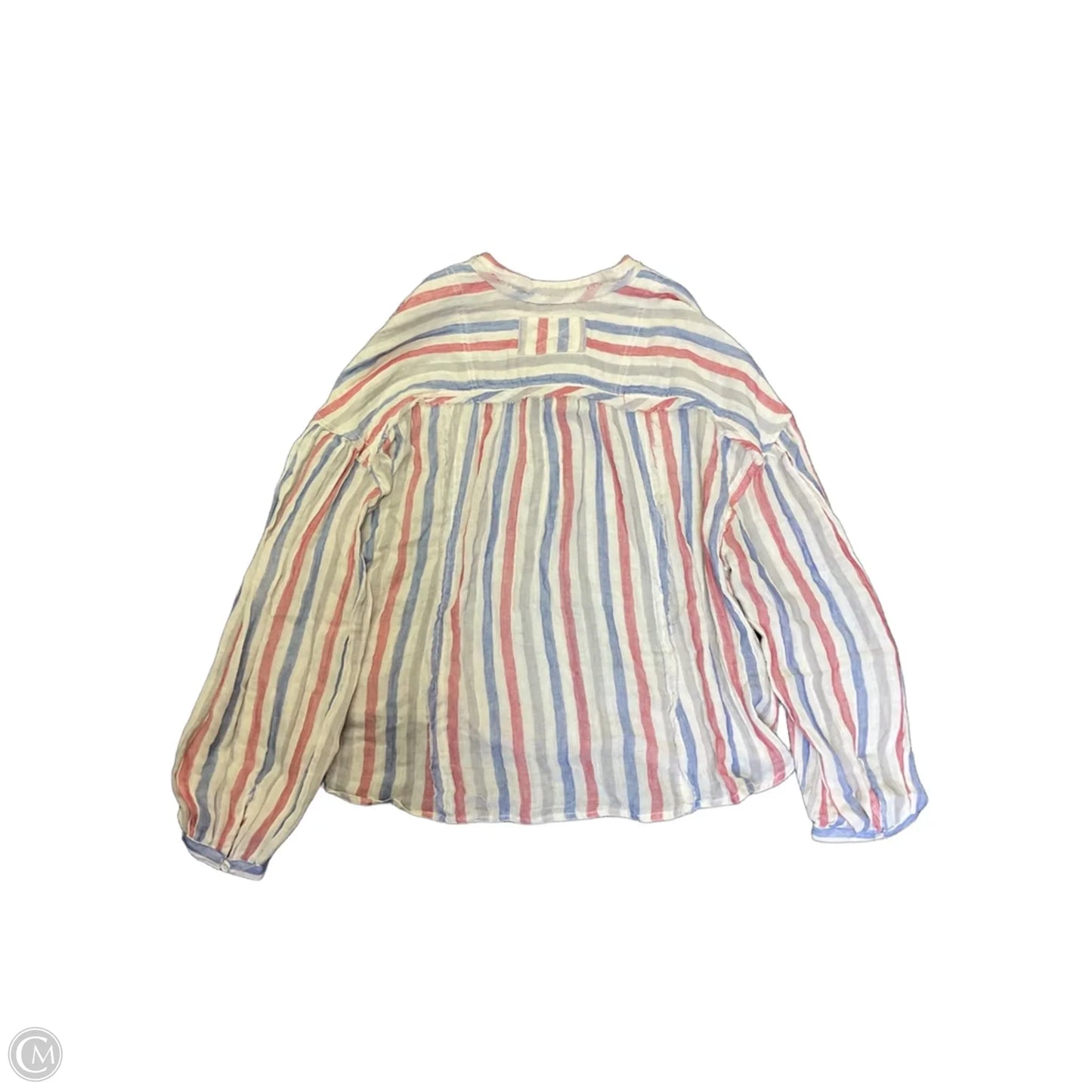 Top Long Sleeve By We The Free In Blue Red & White, Size: M