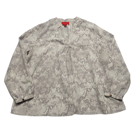 Snakeskin Print Top Long Sleeve Jennifer Lopez, Size Xl
