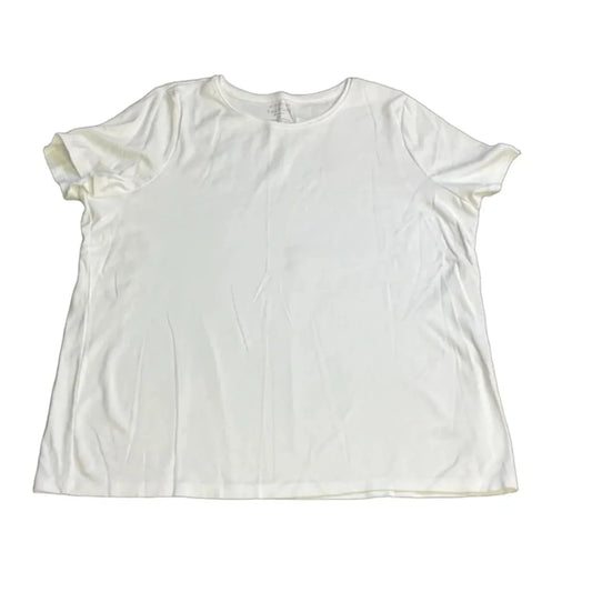 Top Short Sleeve Basic By Talbots In White, Size: 2x