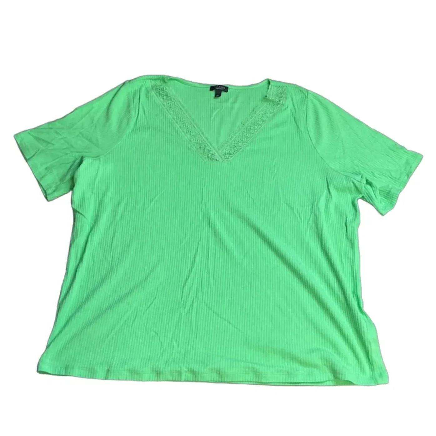 Top Short Sleeve By Talbots In Green, Size: 2x
