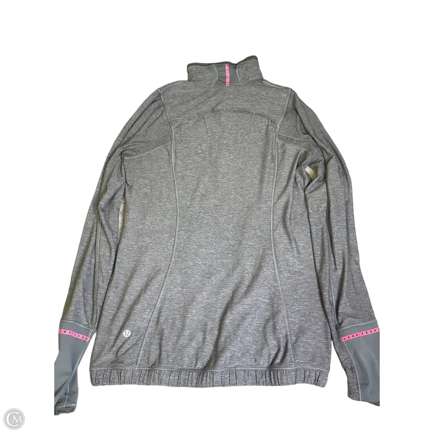 Athletic Top Long Sleeve Collar By Lululemon In Grey, Size: 6