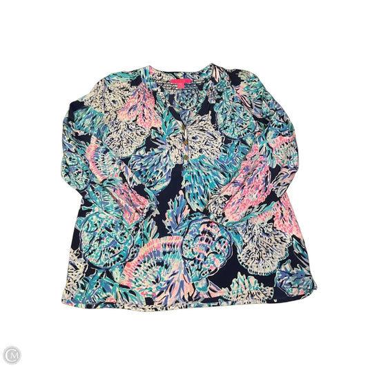 Blouse Designer By Lilly Pulitzer In Blue & Pink, Size: Xs