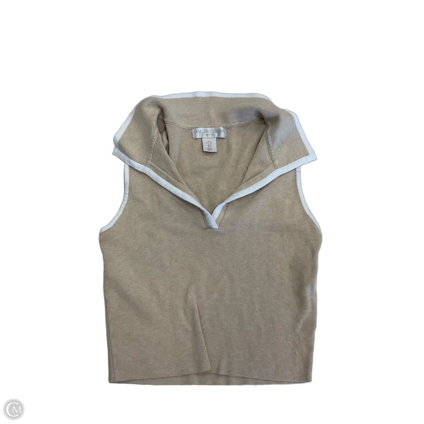 Top Sleeveless By Cmb In Beige, Size: S