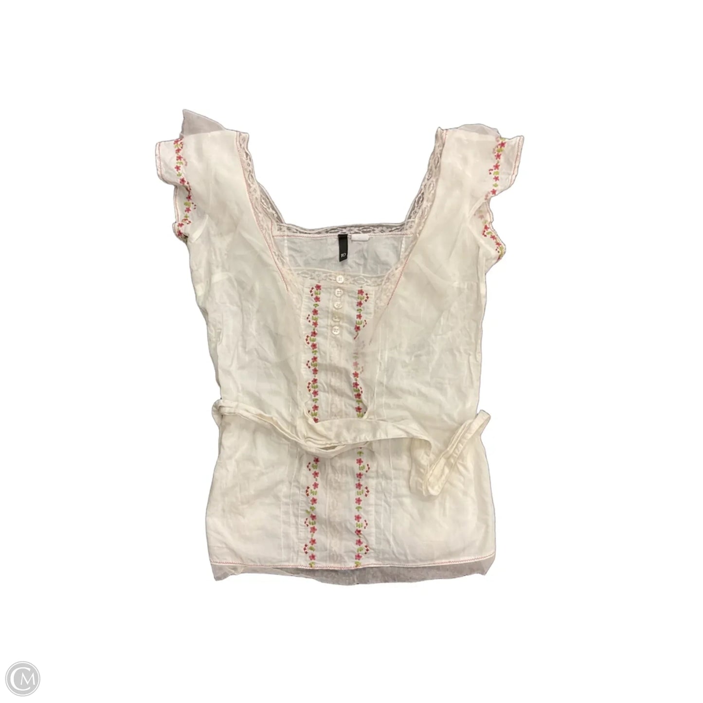 Top Short Sleeve By H&m In White, Size: M