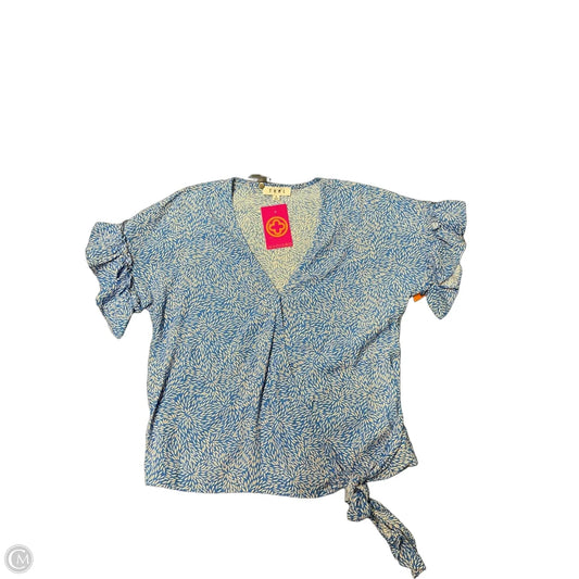 Top Short Sleeve By Thml In Blue & Tan, Size: S