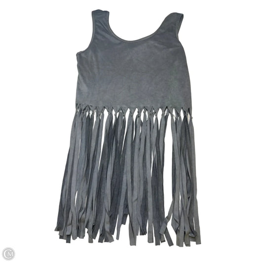 Top Sleeveless By Touch Me Knits In Grey, Size: L