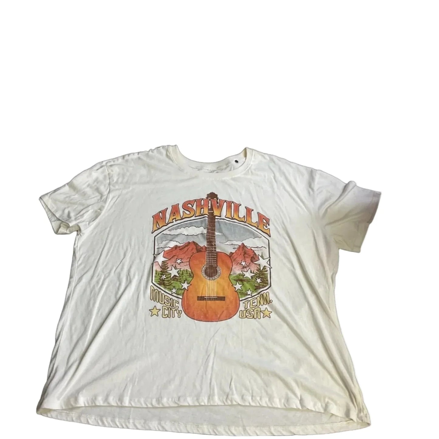 Top Short Sleeve By Time And Tru In White, Size: 1x