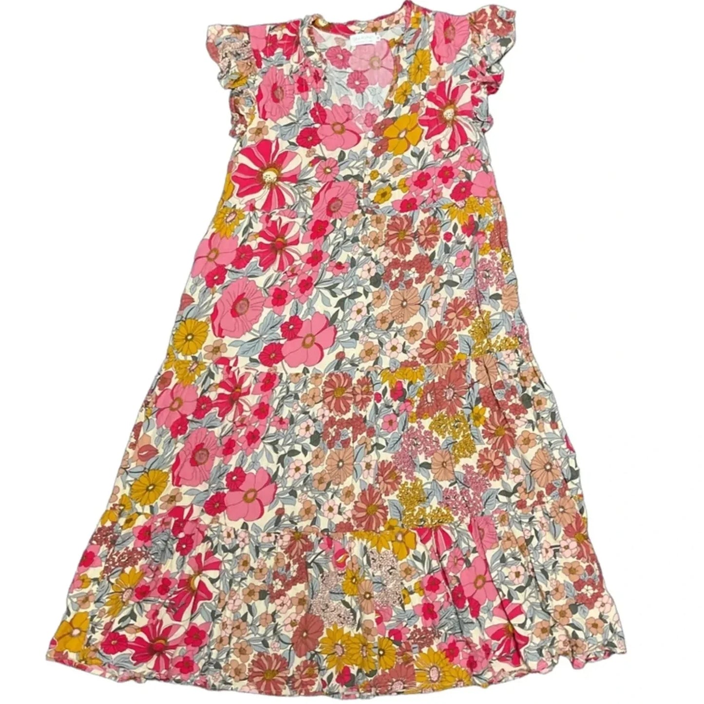 Dress Casual Midi By Cmc In Floral Print, Size: M