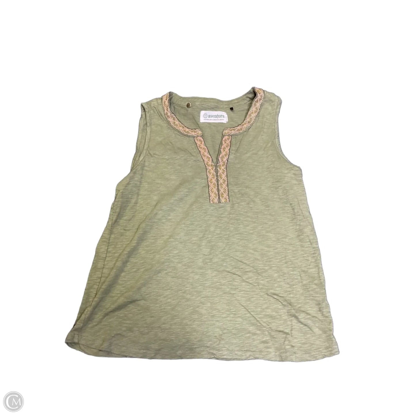 Top Sleeveless By Aventura In Green, Size: M