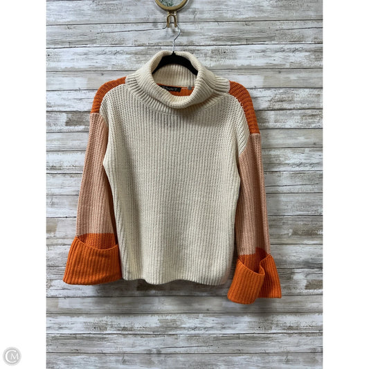 Sweater By Clothes Mentor In Cream & Orange, Size: S
