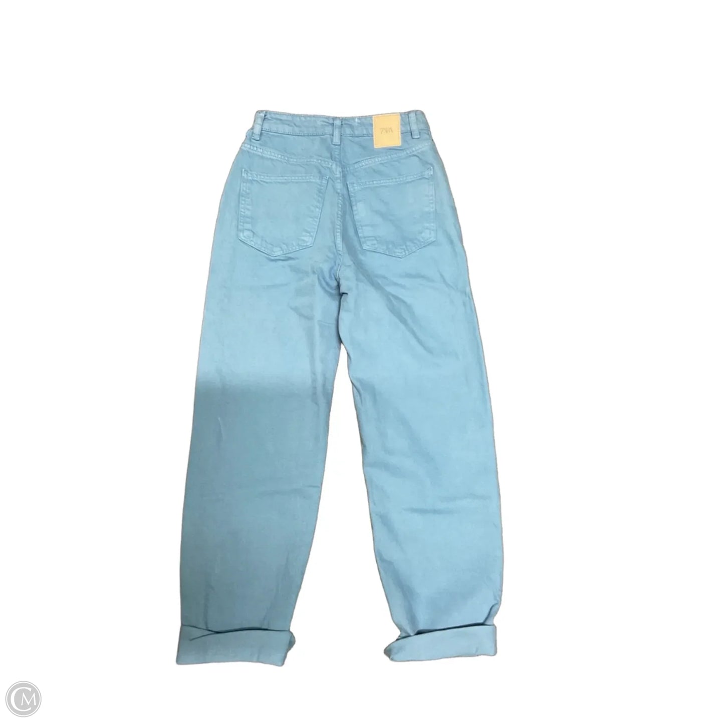 Jeans Cropped By Zara In Blue Denim, Size: 0