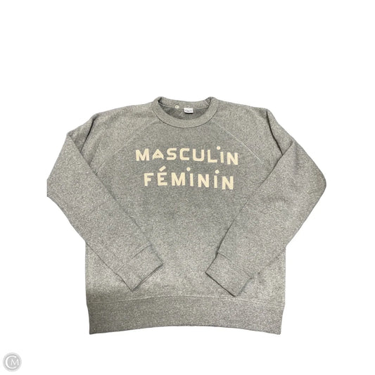 Sweatshirt Crewneck By Clare V. In Grey, Size: S