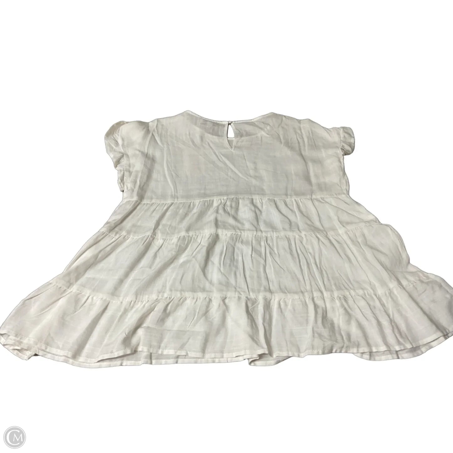 Top Short Sleeve By Andree By Unit In White, Size: L