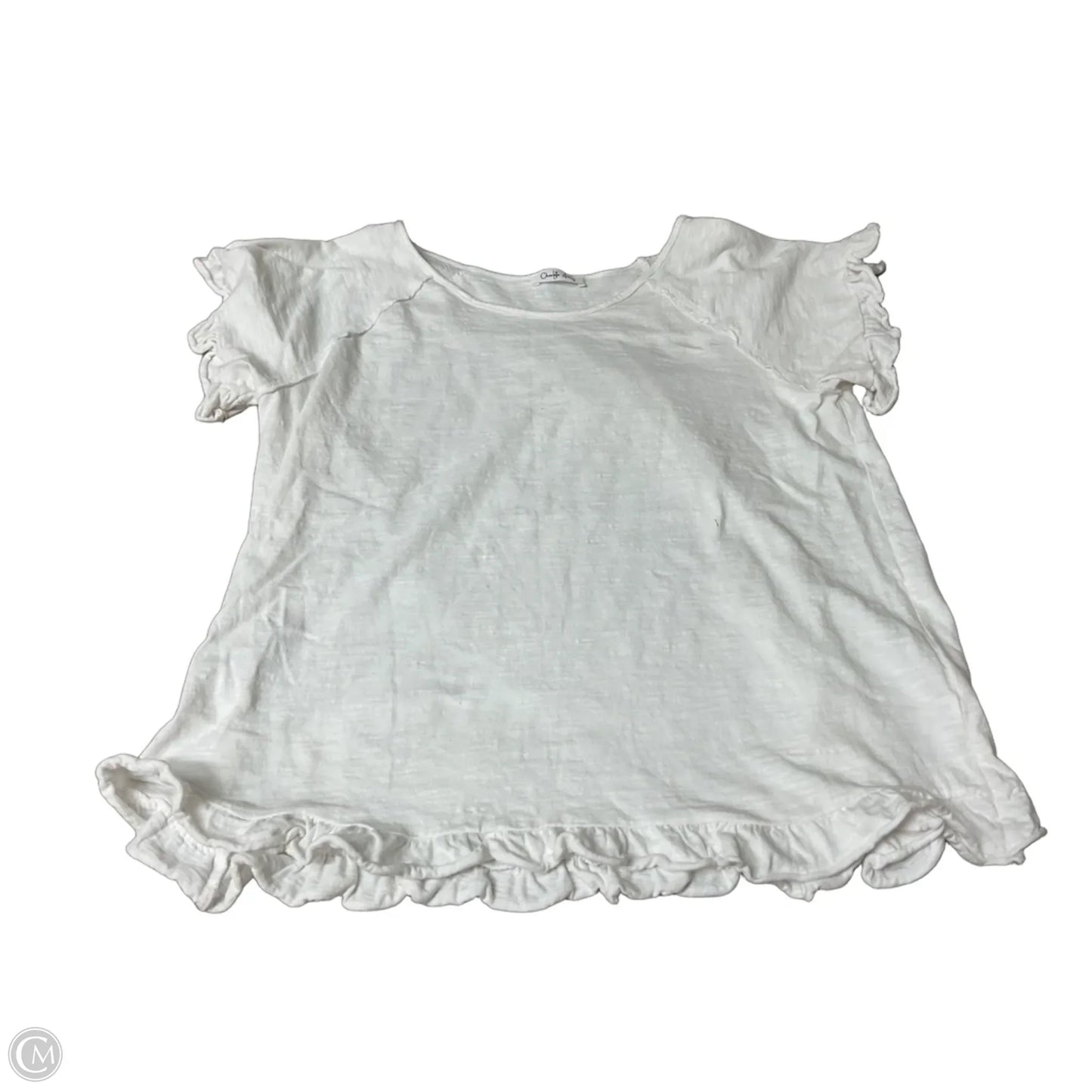 Top Short Sleeve By Charlotte Avery In White, Size: L