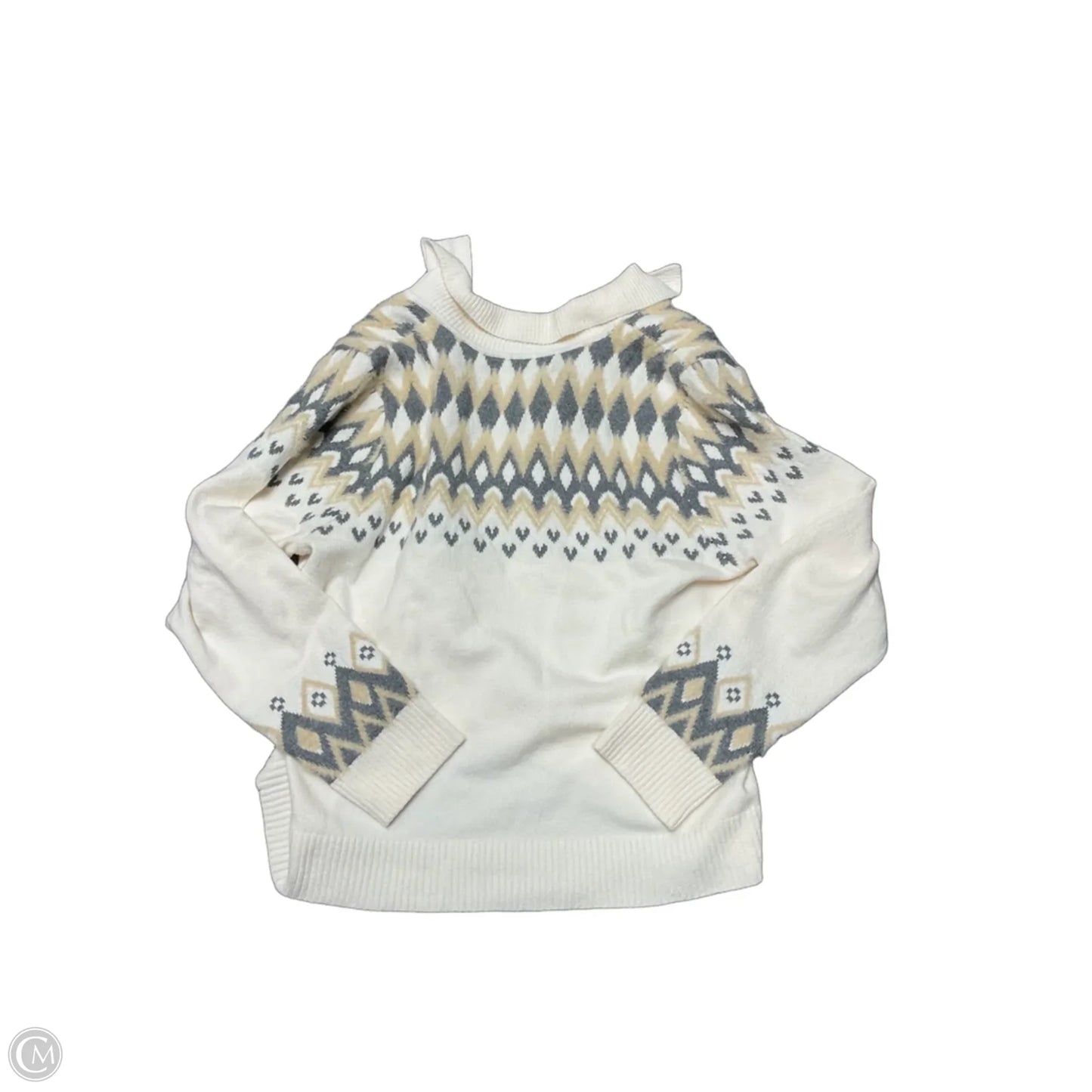 Sweater By Loft In Cream & Grey, Size: Xs
