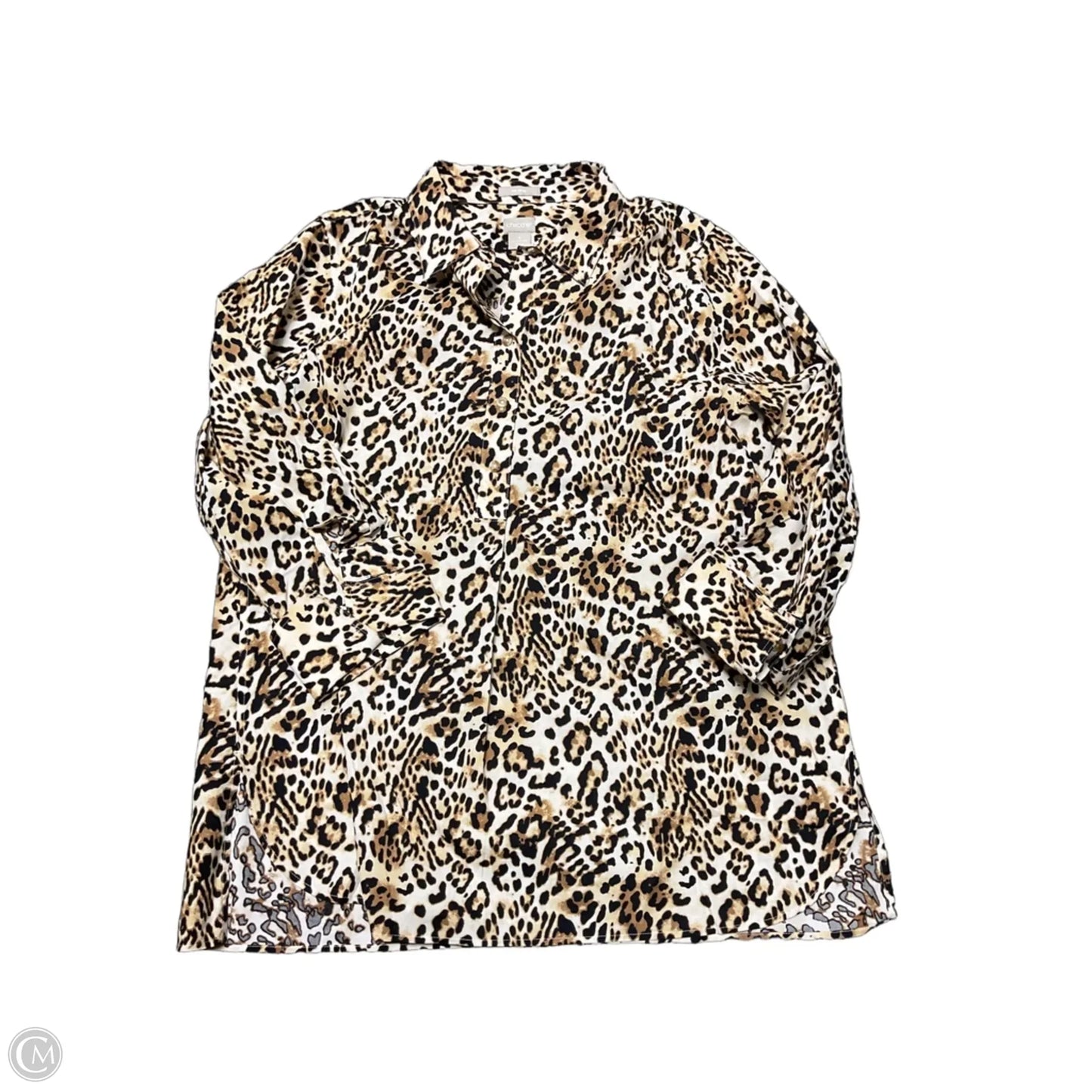 Top Long Sleeve By Chicos In Animal Print, Size: Xl
