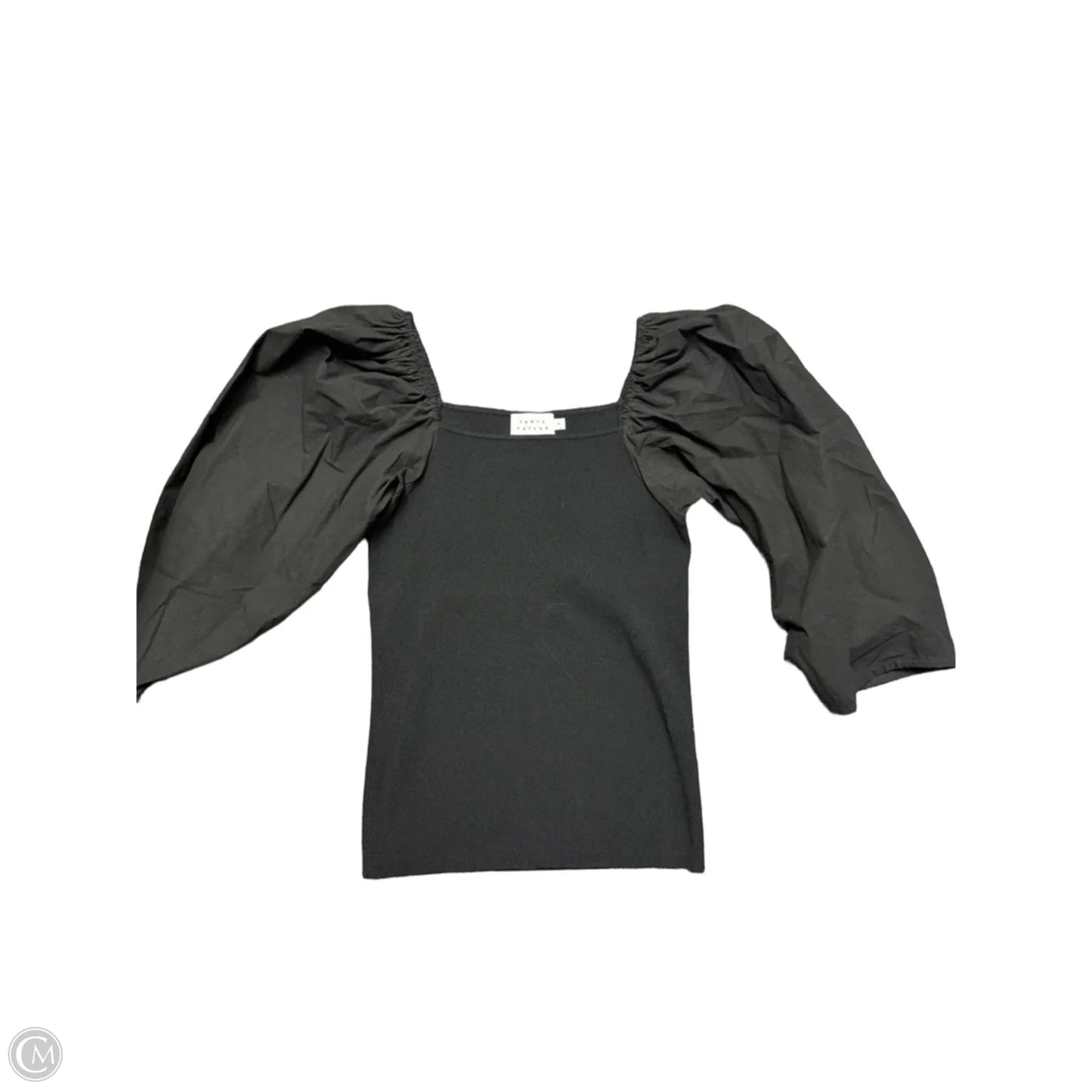 Top 3/4 Sleeve Designer By Tanya Taylor In Black, Size: M