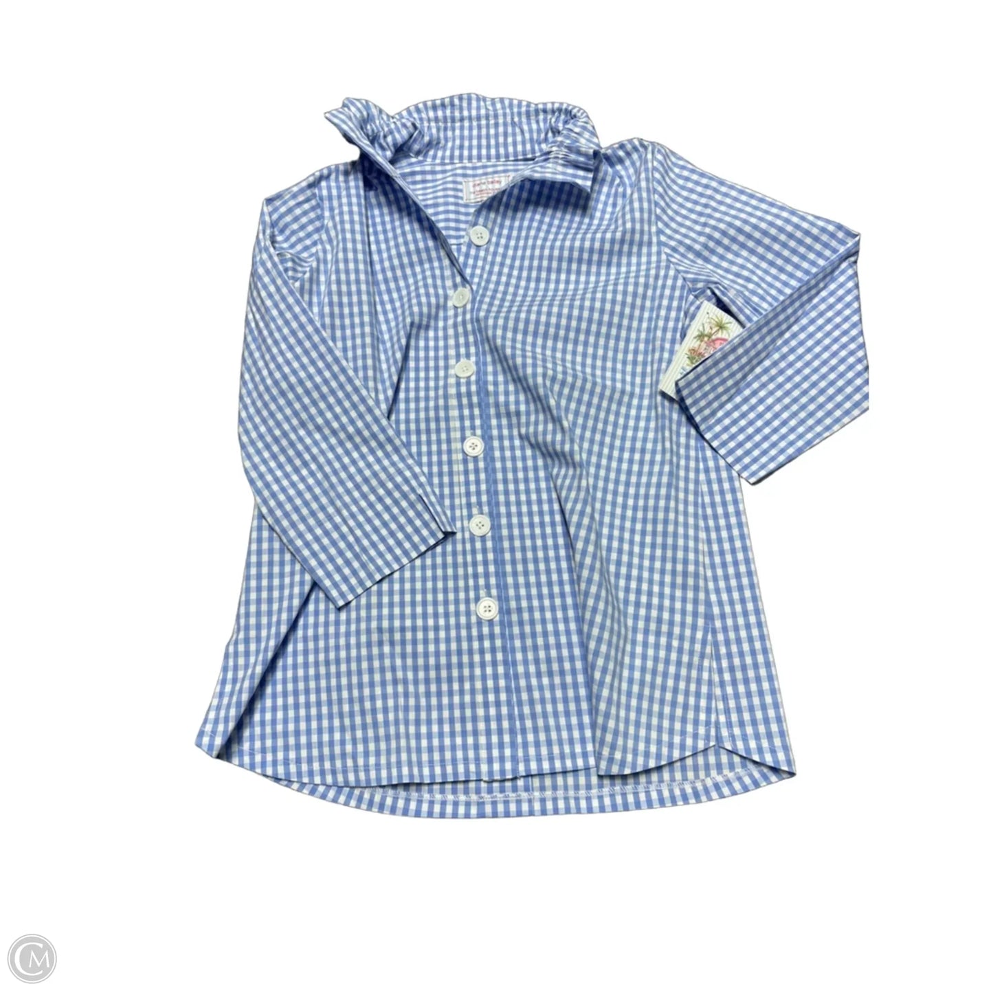Top Long Sleeve By Cma In Checkered Pattern, Size: S