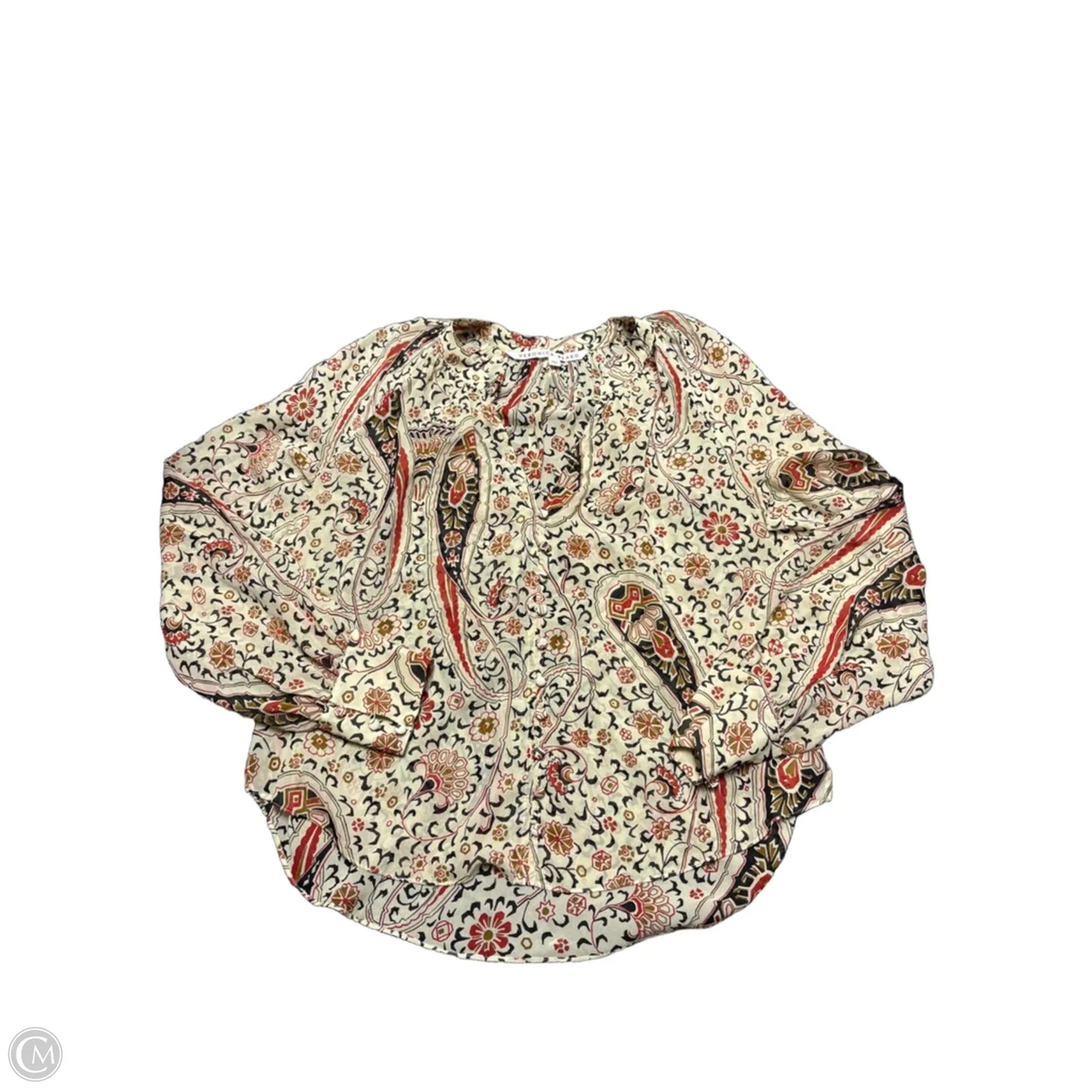 Blouse Long Sleeve By Veronica Beard In Brown & Red, Size: M