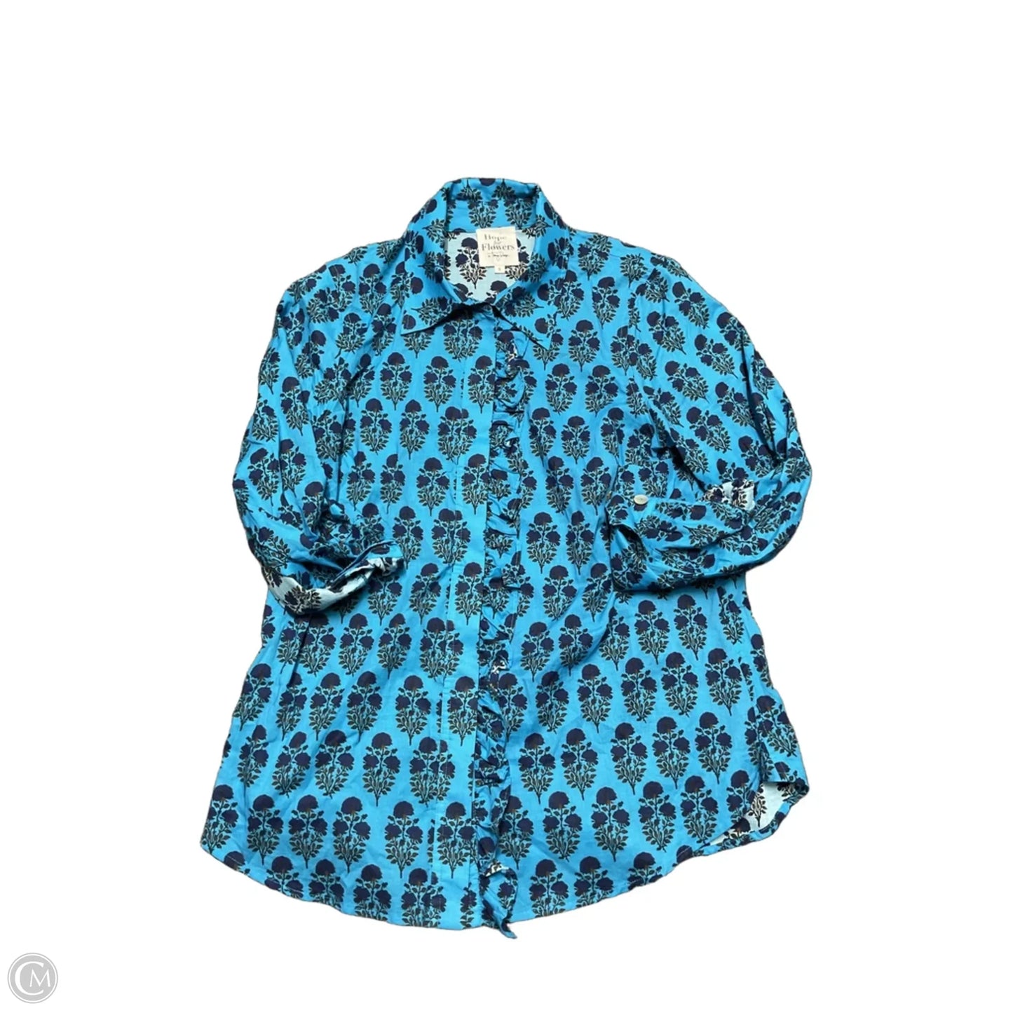 Top Long Sleeve By Hope For Flowers By Tracy Reese In Blue & Brown, Size: S