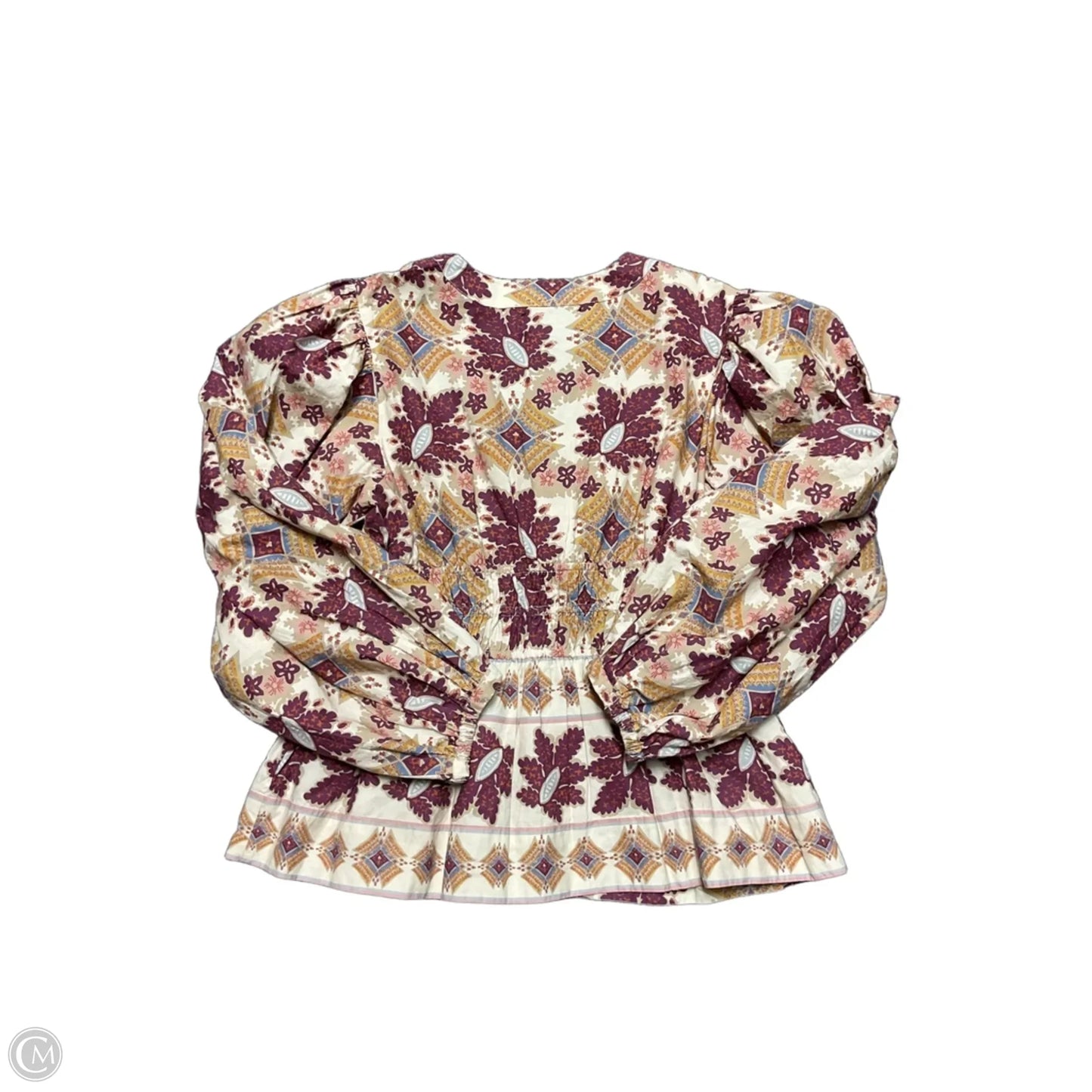 Top Long Sleeve By Cma In Purple & Tan, Size: M