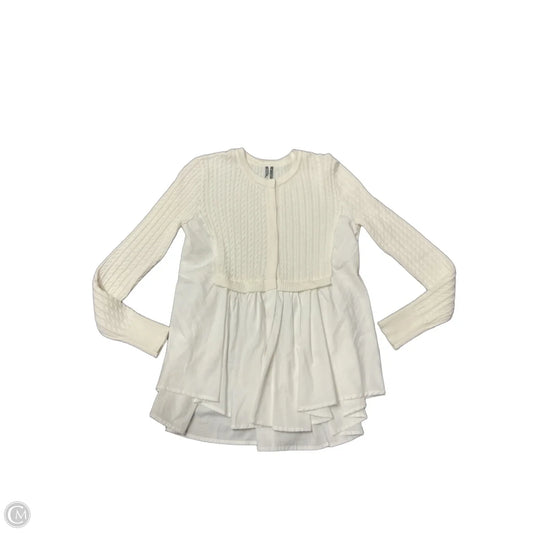 Sweater Cardigan By Anthropologie In White, Size: Xs