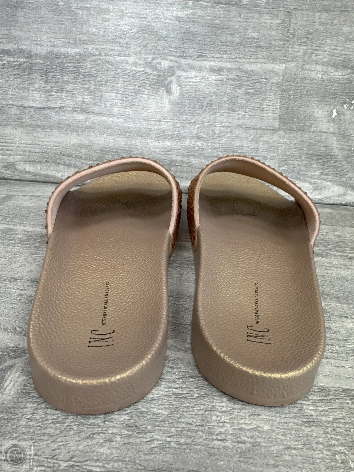 Sandals Flip Flops By Inc In Bronze, Size: 8