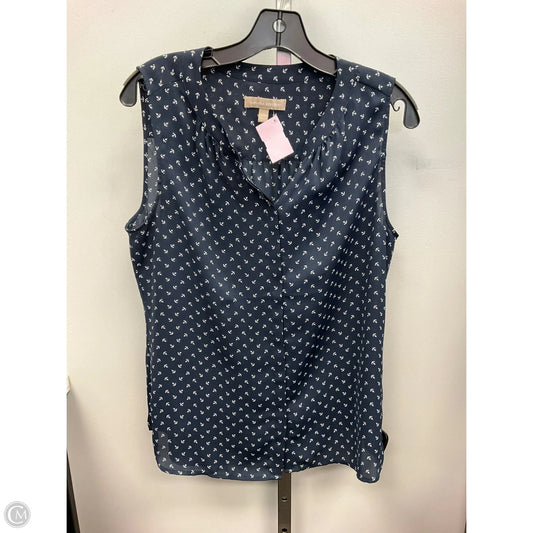 Top Sleeveless Basic By Banana Republic In Blue & White, Size: 10