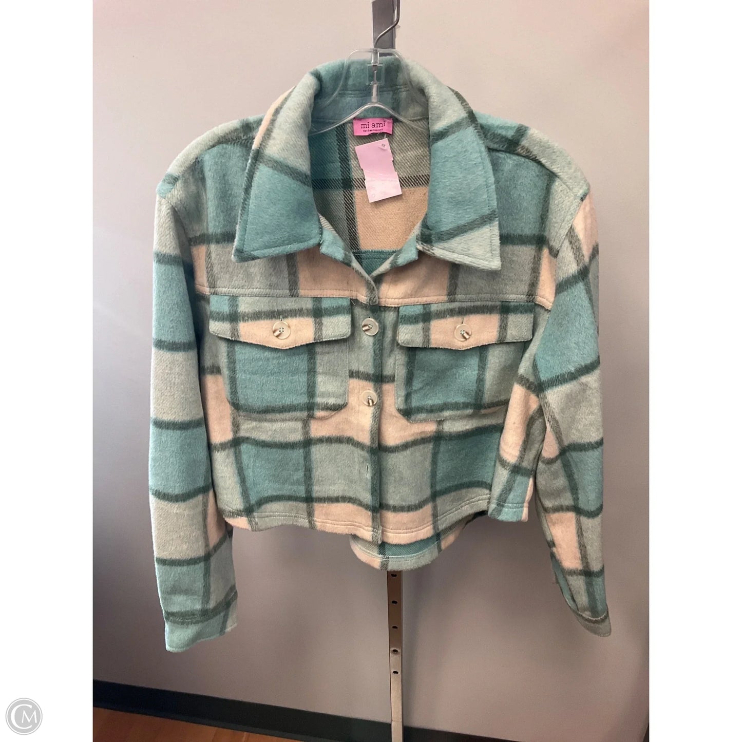 Jacket Shirt By Miami In Plaid Pattern, Size: L