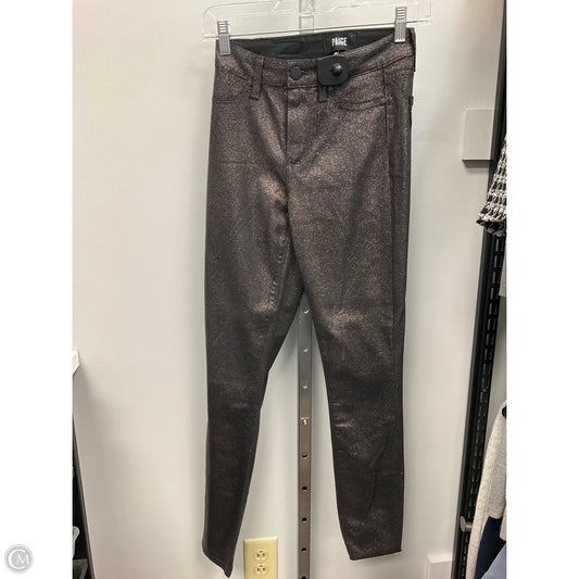 Jeans Straight By Paige In Black & Silver, Size: 2