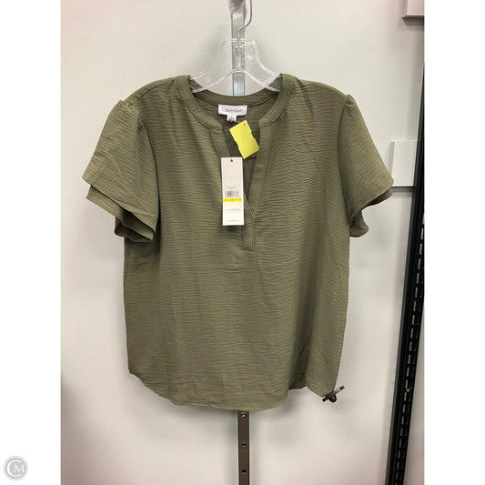 Top Short Sleeve By Calvin Klein In Green, Size: M