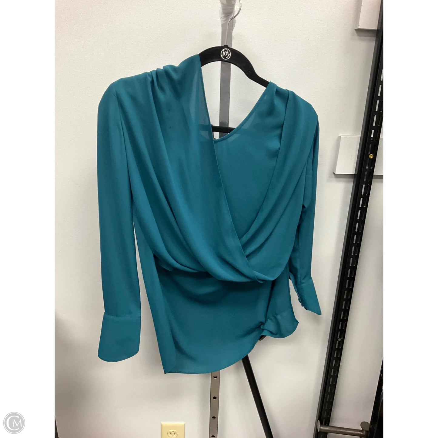 Top Long Sleeve By Bcbgmaxazria In Teal, Size: Xs