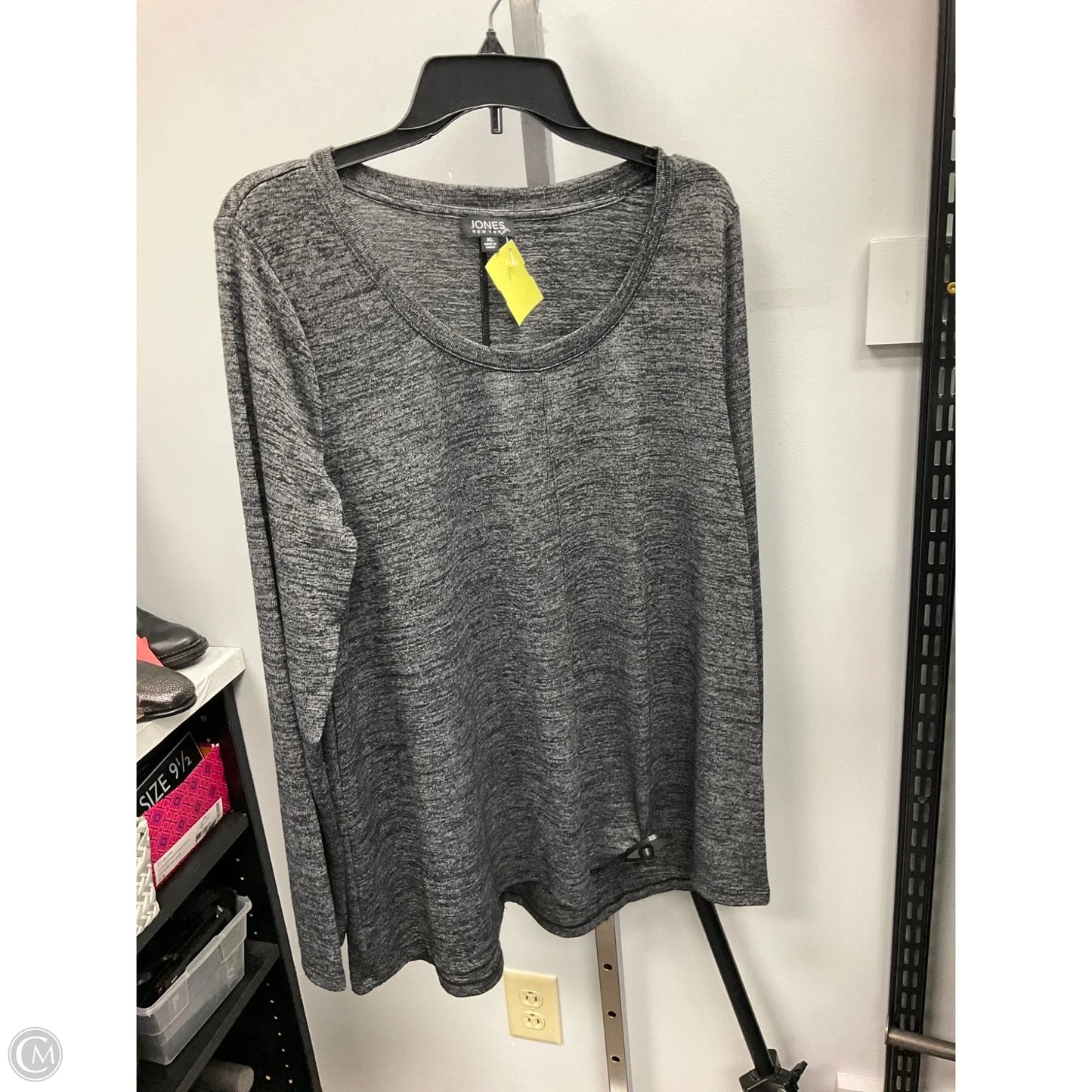 Top Long Sleeve Basic By Jones New York In Black & White, Size: Xl