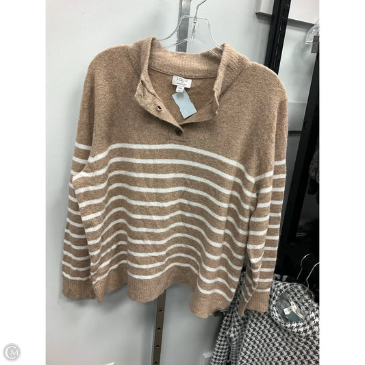 Sweater By J. Crew In Tan & White, Size: Xxl