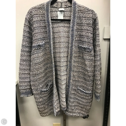 Blazer By Chicos In Blue & Cream, Size: Xxl