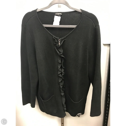 Sweater Cardigan By Talbots In Black, Size: 1x
