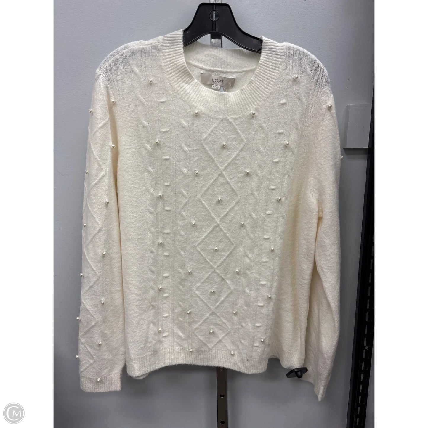 Sweater By Loft In Cream, Size: Xl