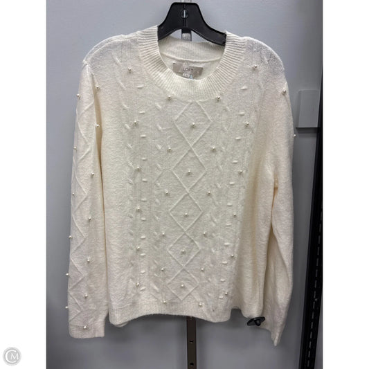 Sweater By Loft In Cream, Size: Xl