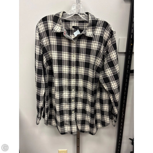 Top Long Sleeve By Talbots In Black & Cream, Size: 2x