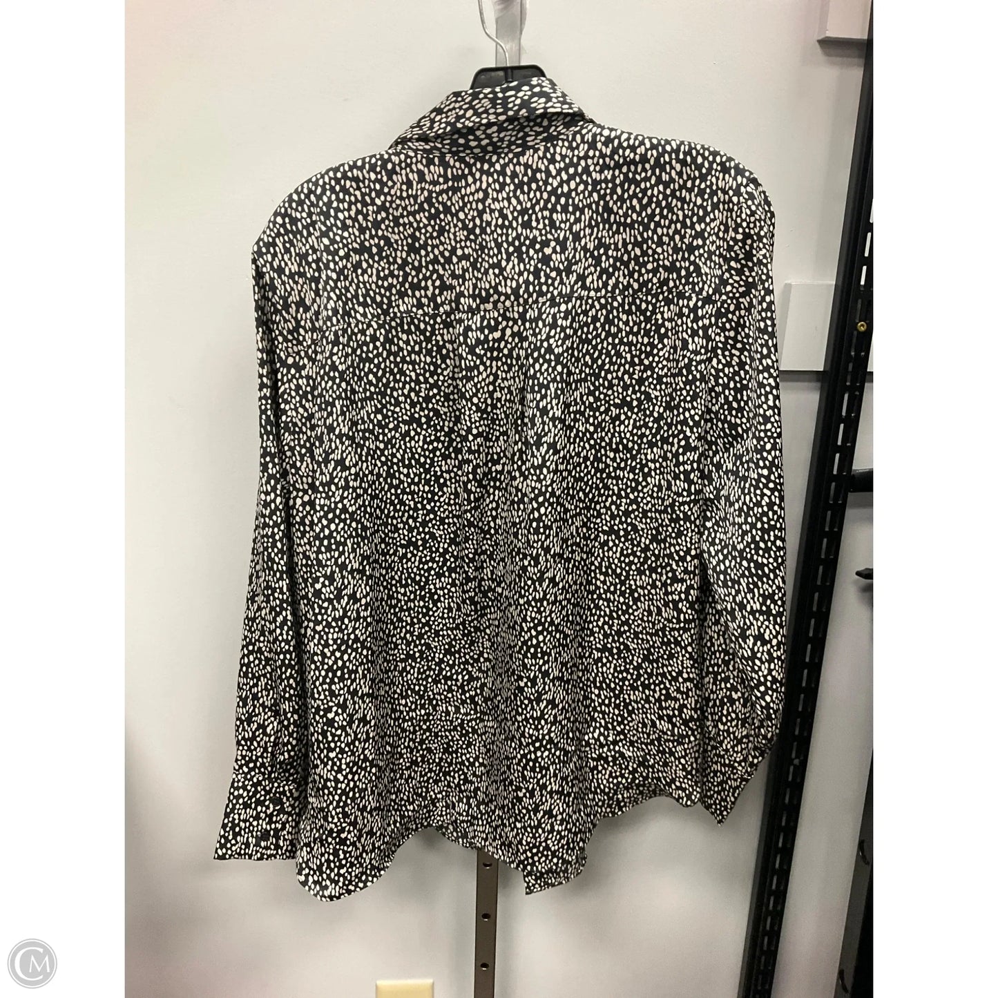 Top Long Sleeve Basic By H&m In Black & Cream, Size: L